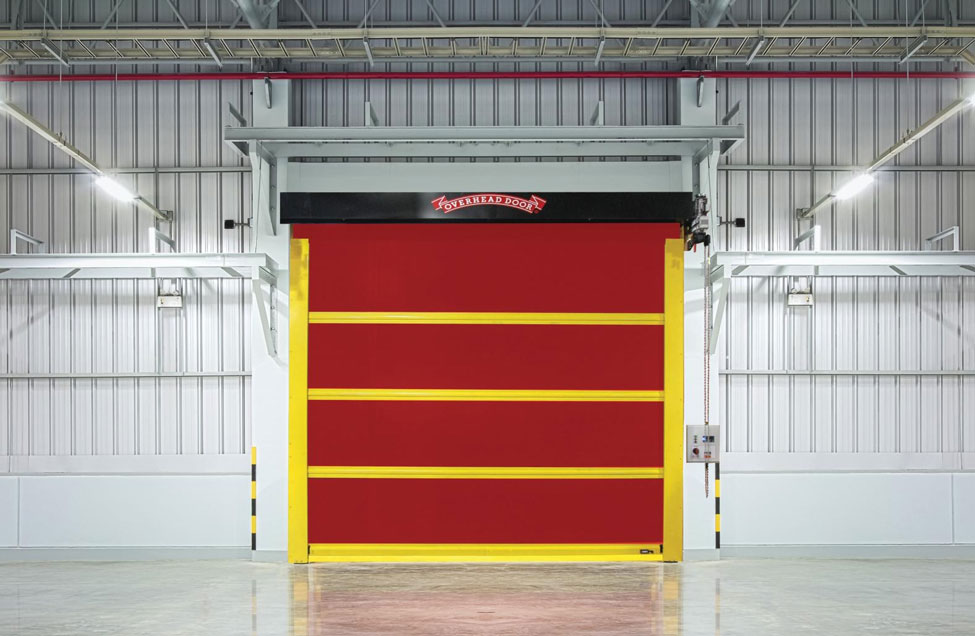 High Cycle Roll-up Doors red and yellow for Warehouse